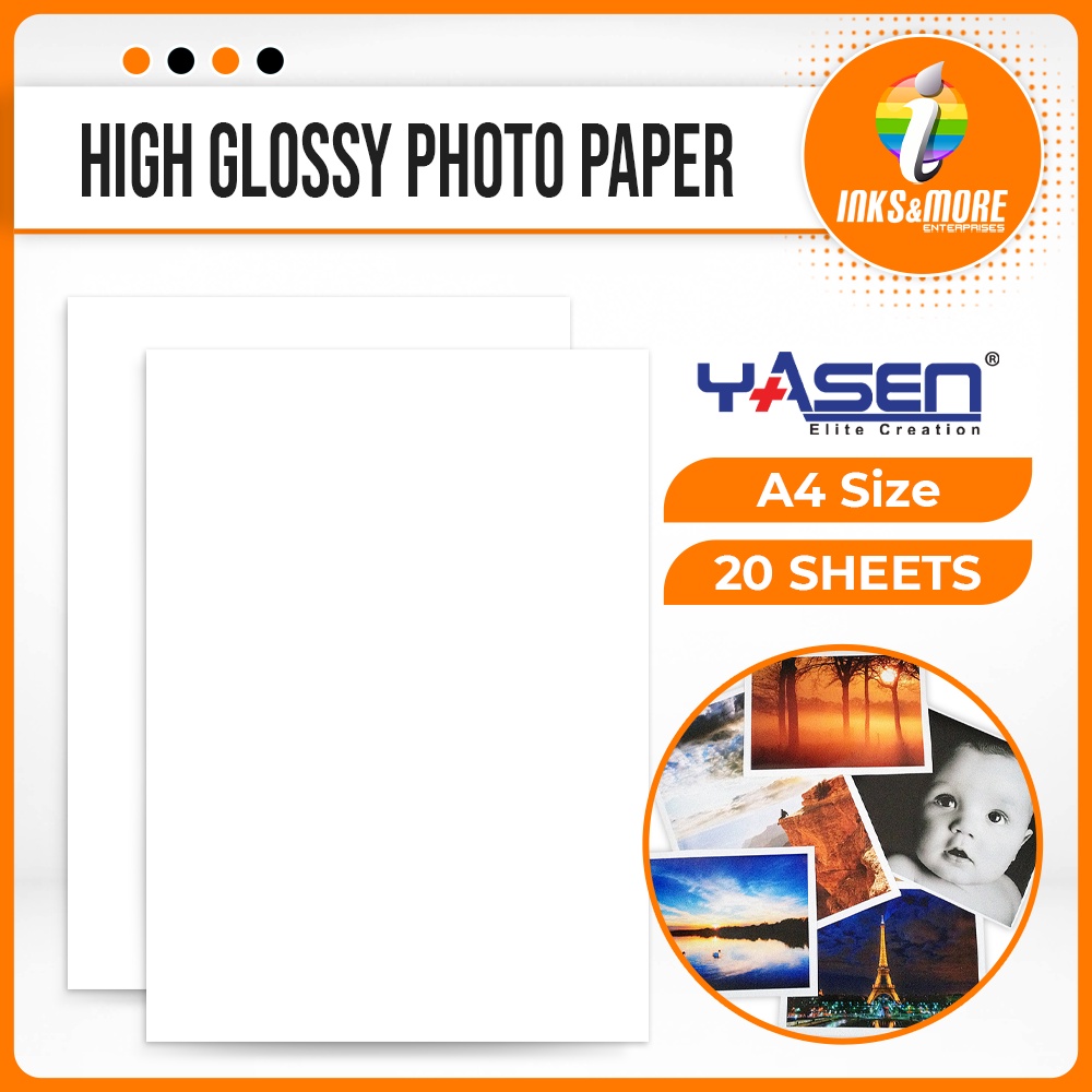 Yasen No Back Print Photo Paper A4 Size 115 / 180 / 230 GSM Inkjet