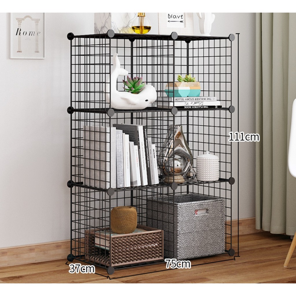 35*35CM metal commodity shelf Screwless DIYMetal Net Frame Cabinet ...