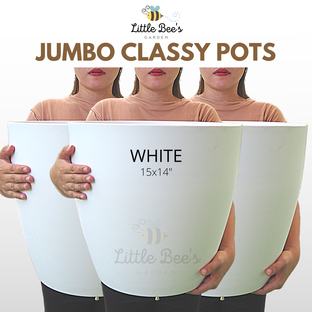 Jumbo Classy Minimalist Yayamanin White Pot Super Jumbo Pots