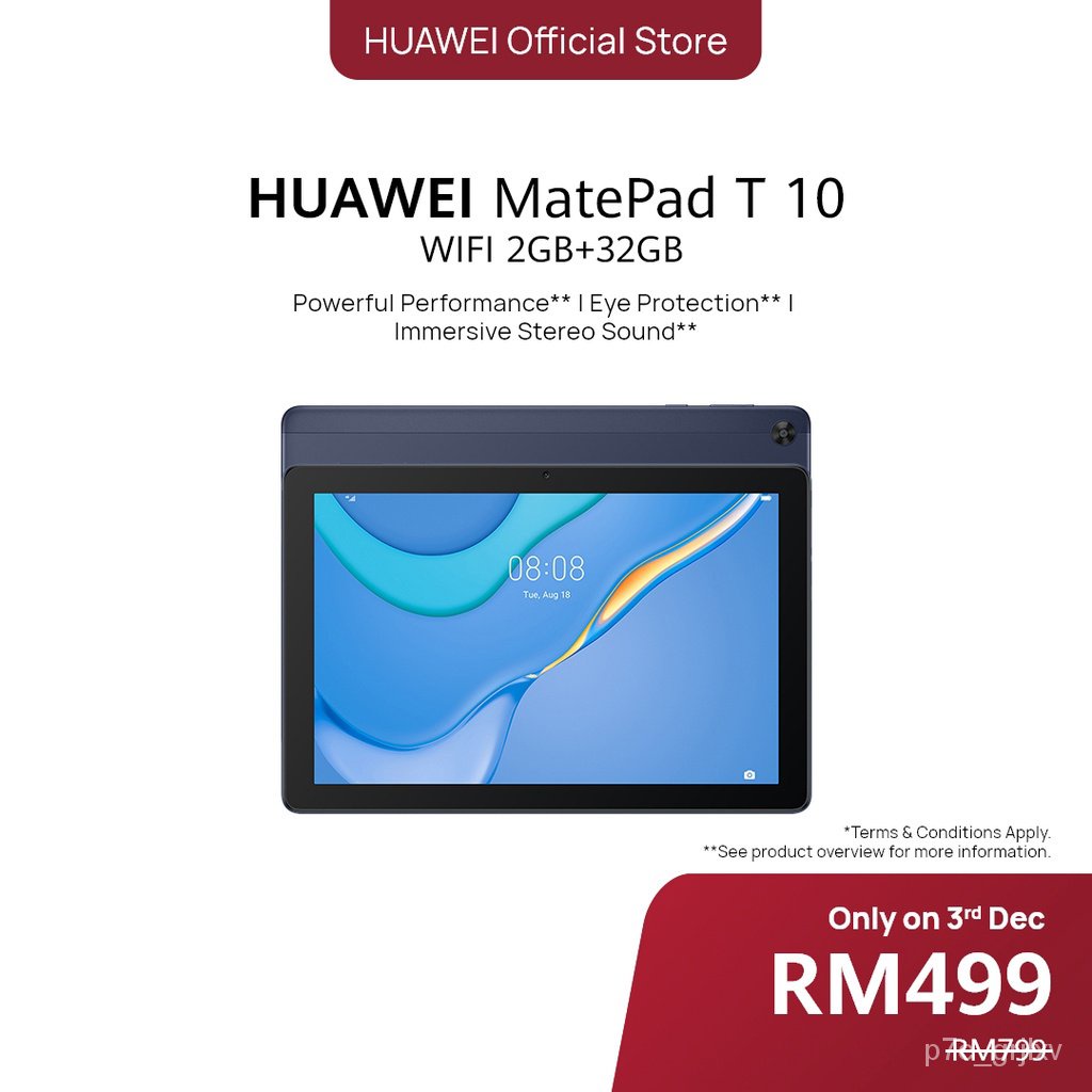 Huawei MatePad T 10 9.7 16GB ROM + 2GB RAM WiFi Only Tablet (Deep Sea  Blue) - International Version 