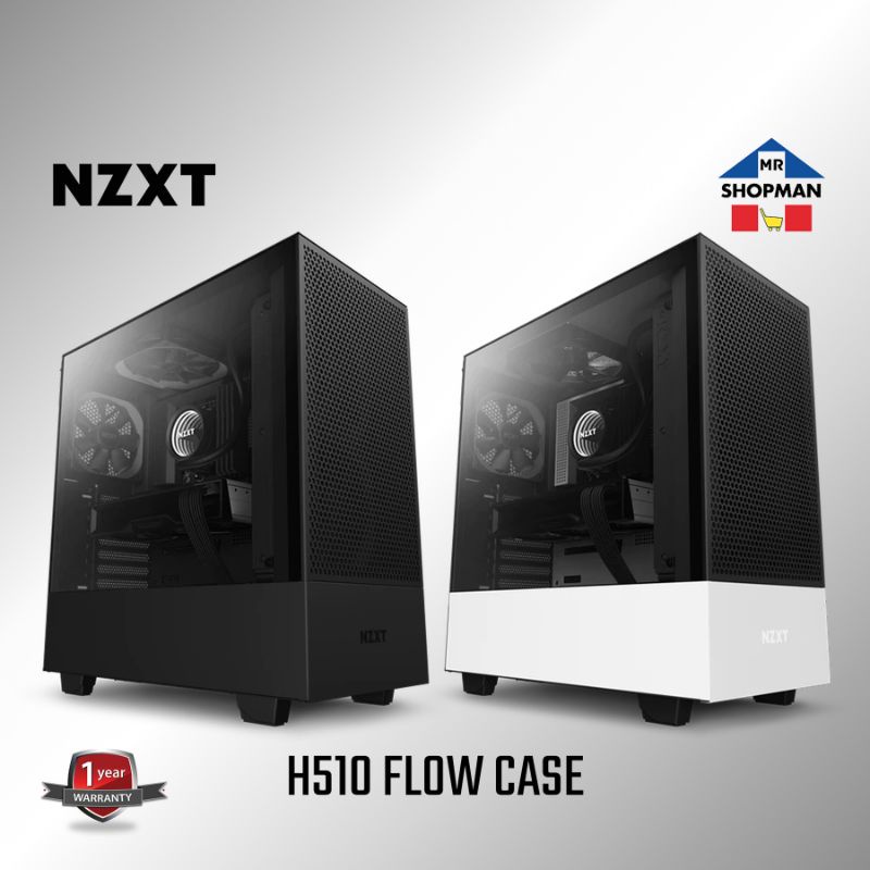 NZXT H510 Flow Mesh Black / White ATX Desktop Computer PC Case | Shopee ...