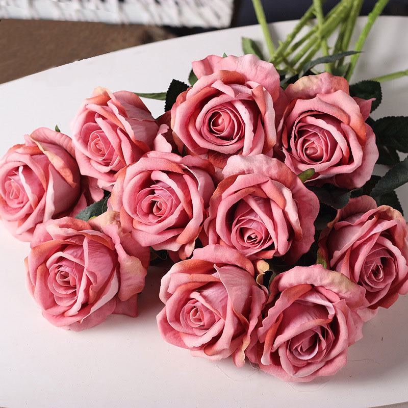 10pcs artificial flower silk rose flower head wedding party home ...