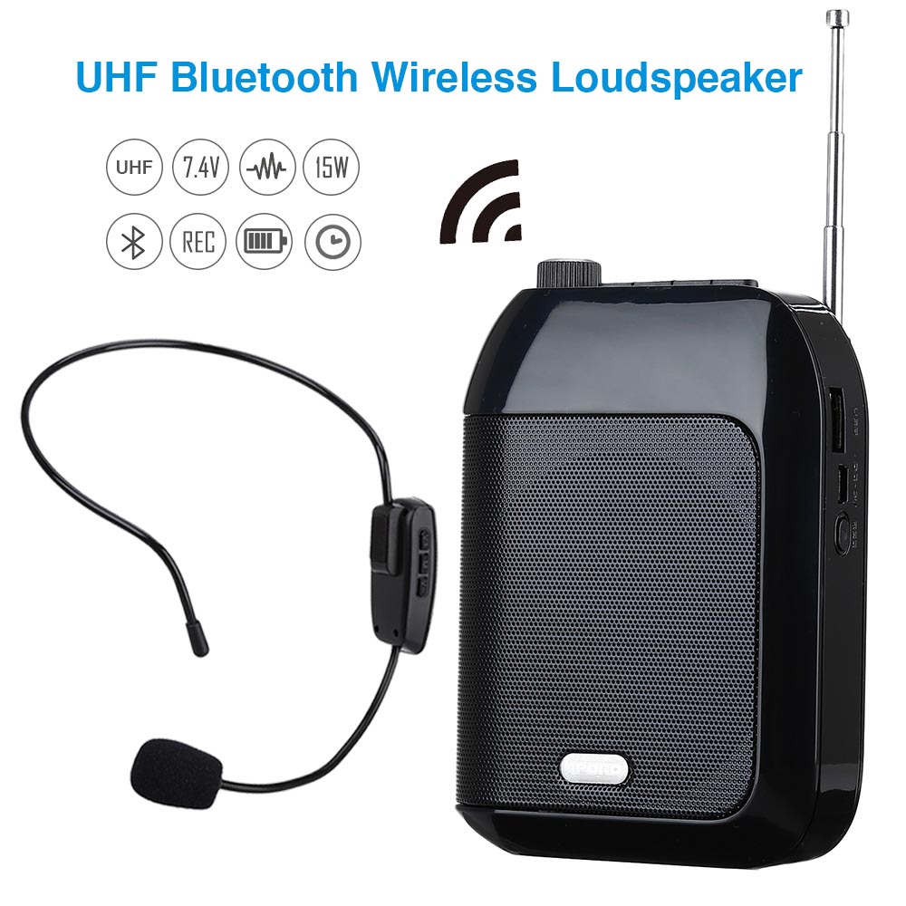 Portable speaker store with lapel mic