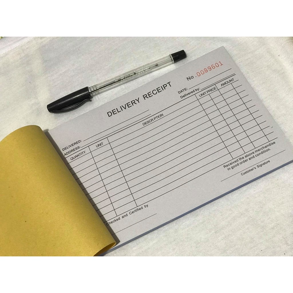 DELIVERY RECEIPT（horizontal）duplicate and triplicate carbon paper