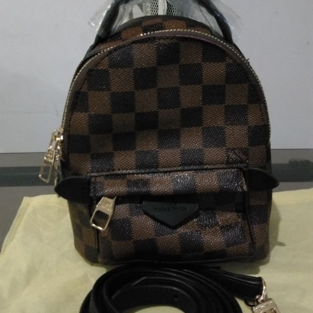 Brown LV Checker Mini Backpack