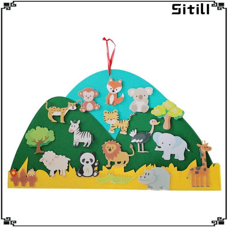 Felt Board Story Set Animals Flannel Early Learning Play Kit With Hooks  Reusable Wall Hanging Gift For Boys Girls , Tree, As Described