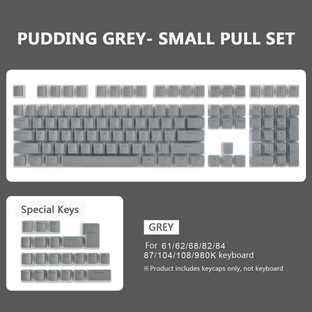 RK ROYAL KLUDGE 129 Key General Pudding Pbt Keycaps Two-Color Injection ...