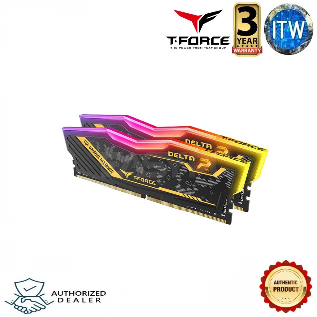 TEAMGROUP T-Force DELTA TUF Gaming Alliance RGB DDR4 16GB(8GBx2) 3200  Desktop Memory