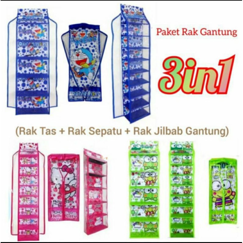Character Hanging Rack SET 3 IN 1 (Shoes/TAS) | Shopee Philippines