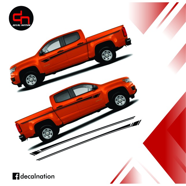 Chevrolet Colorado Linear Decal Design Gloss Black Color Cut Out Vinyl ...