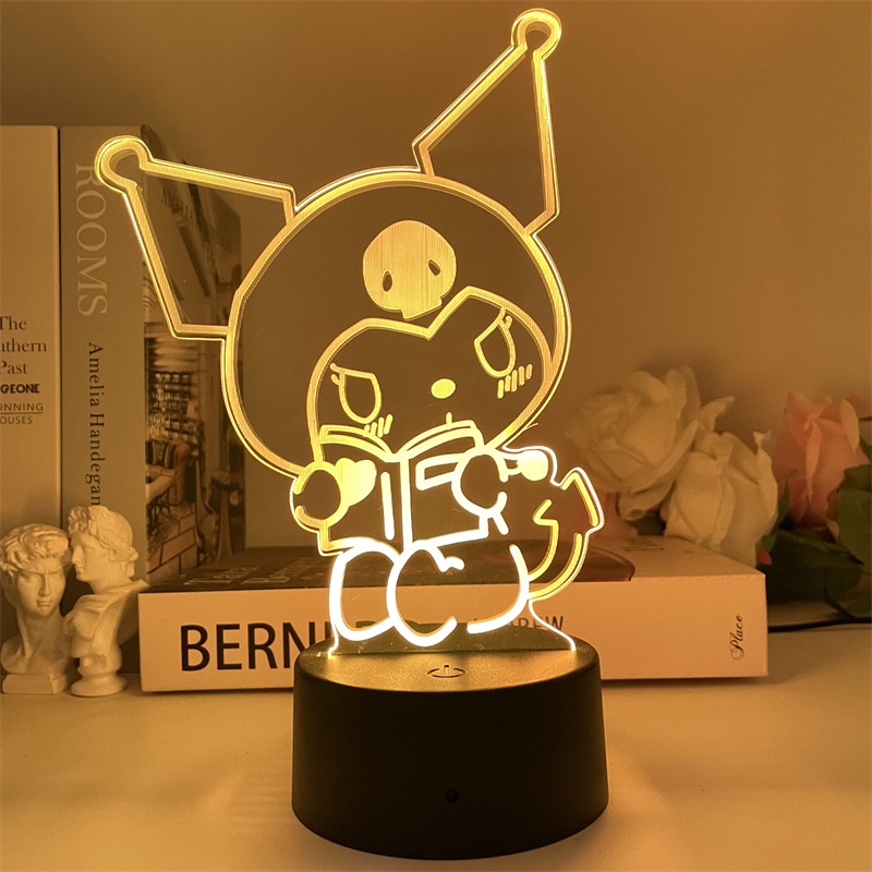 Anime Night Light Sanrio Kuromi Melody Lamp Remote LED Charging USB ...