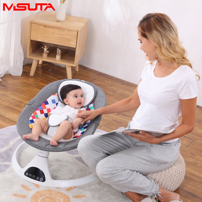 Baby Rocker Swing Chair Electric Rocking Chair For NewBorn Baby With LED Bluetooth Net Music Shopee Philippines