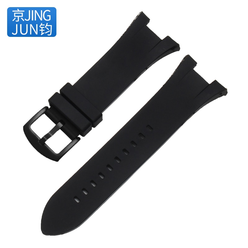 BRETA 31 14mm Black Rubber For Armani Exchange AX1042 AX1050 AX1114 Watch Strap Fits Tool