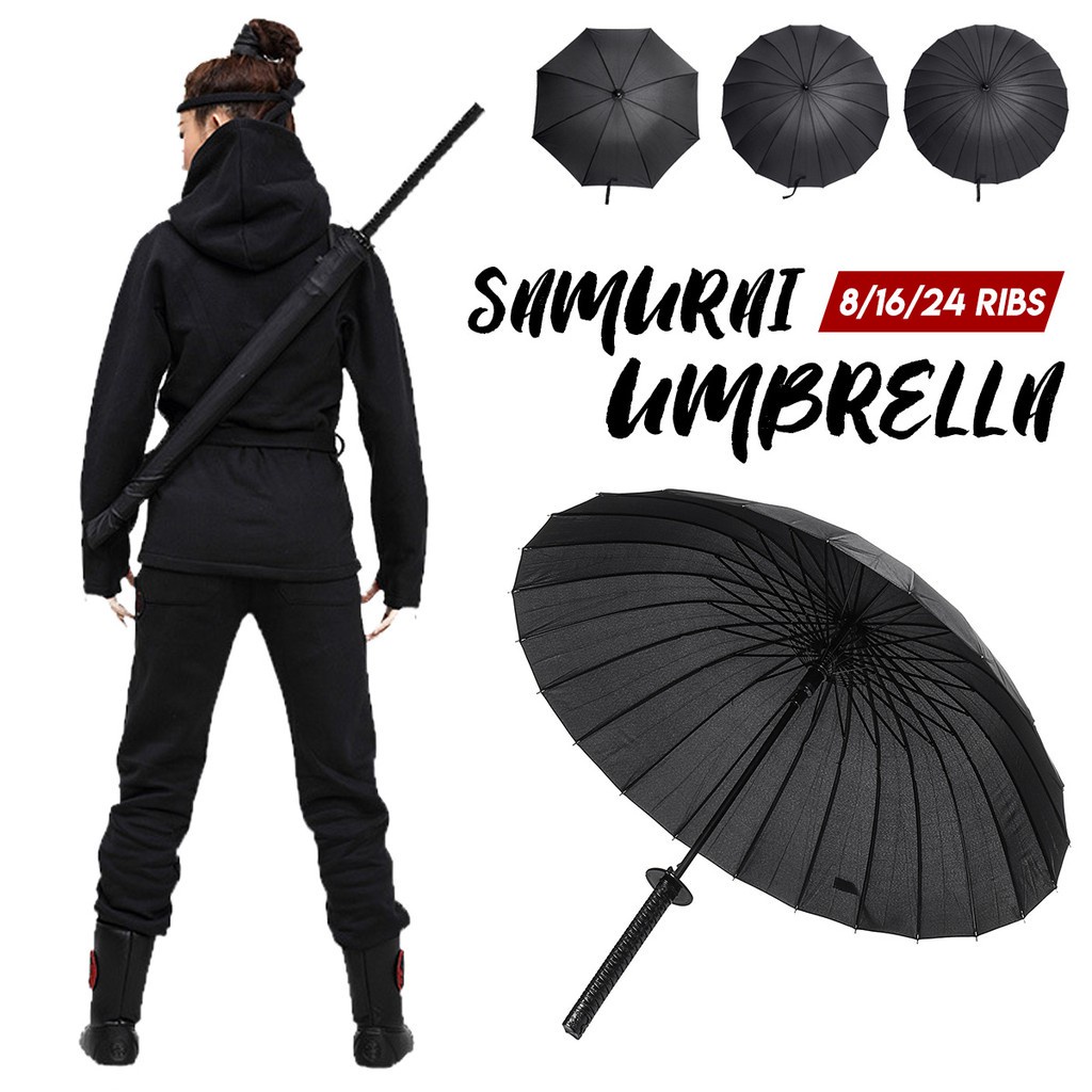 ∟ Fashion Black Samurai Umbrella Katana Sword Handle Strap Long ...