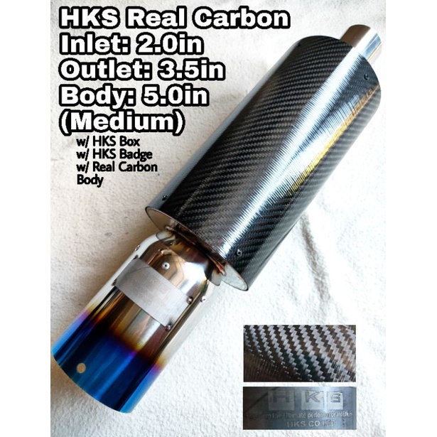 HKS Medium REAL CARBON FIBER Muffler Free Flow high Quality TITANIUM