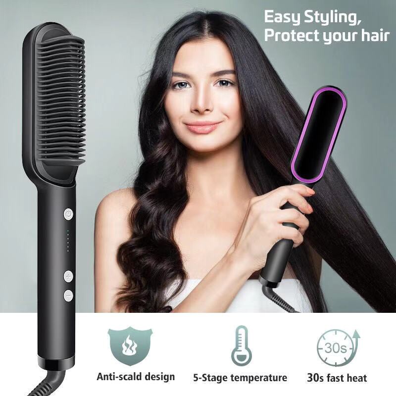 Comb brush hair straightener best sale