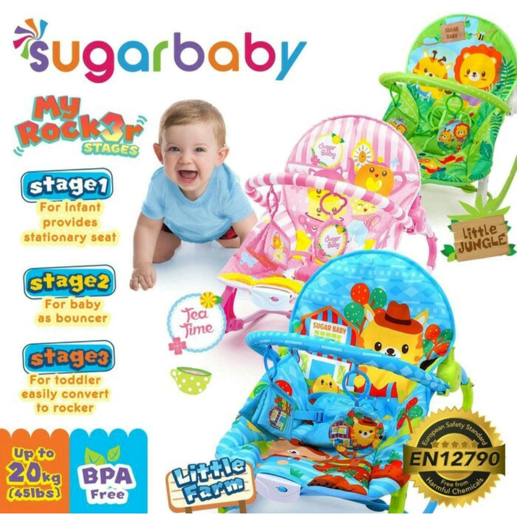 Sugar Baby My Rocker 3 Stages - Little Farm (Pink) | Shopee Philippines