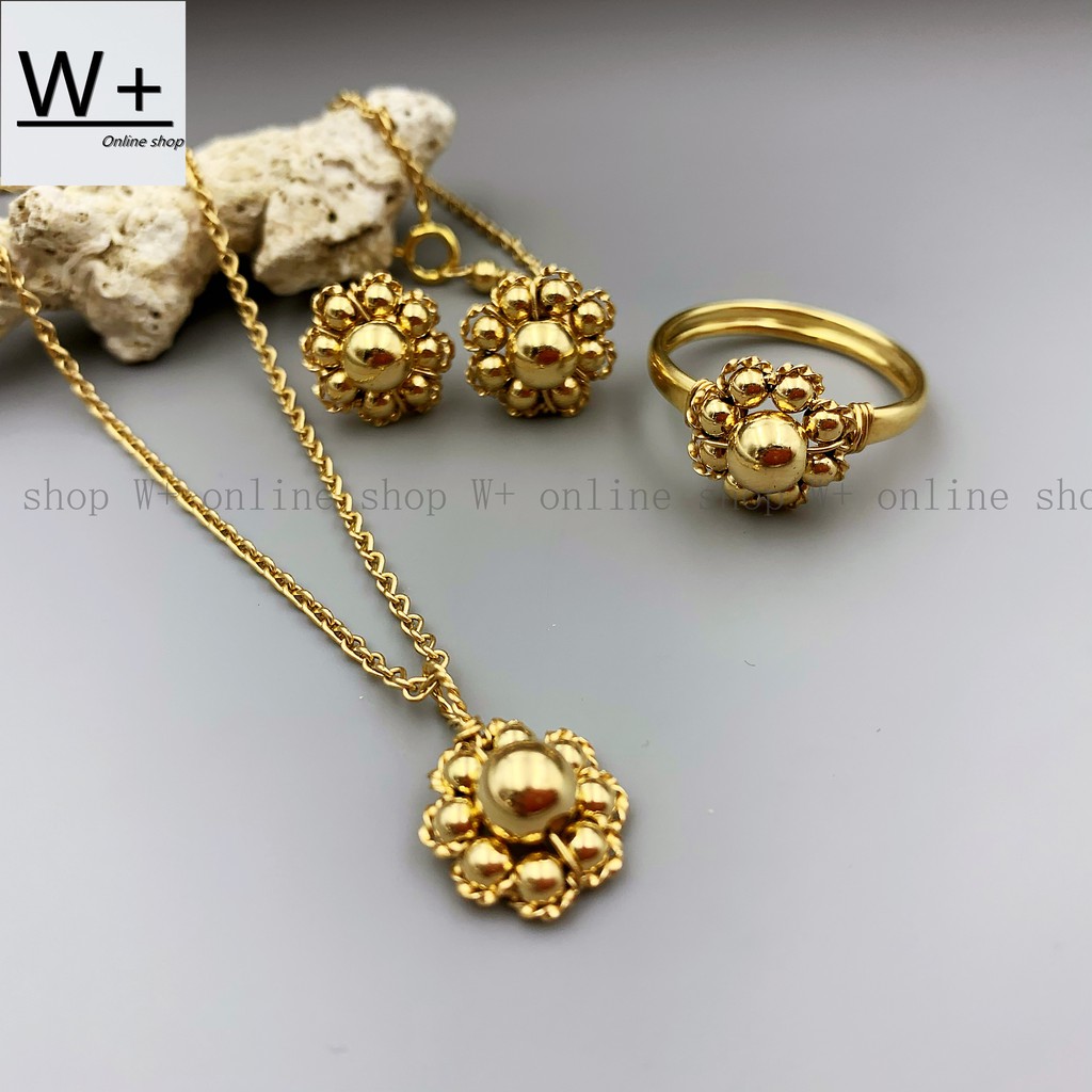 W+ US GOLD 10K JEWELRY BEAD SET HYPOALLERGENIC HIGHT QUALITY HANDMADE
