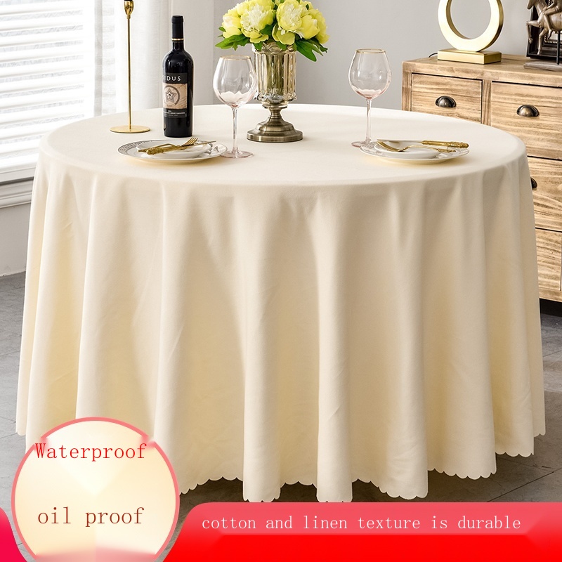 Large round table tablecloth cloth cotton hemp water oil disposable