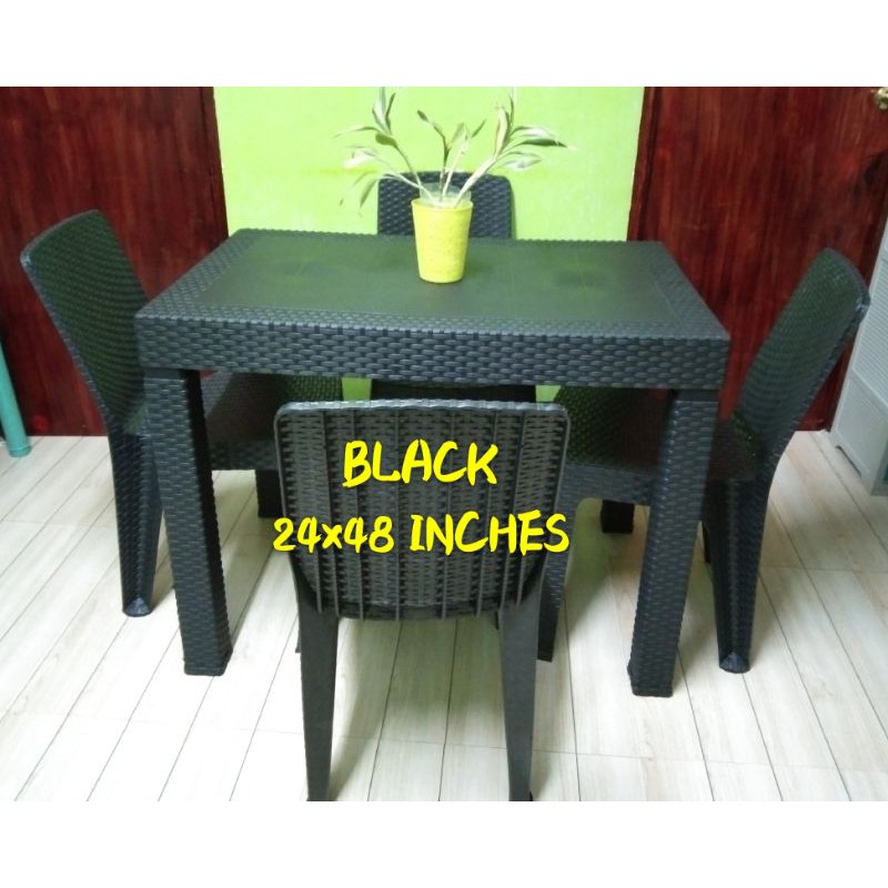 COD 4 SEATER BLACK RATTAN TABLE SET NO DELIVER OUTSIDE MANILA & RIZAL ...