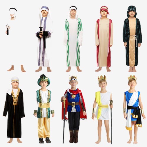 ☎Halloween Kids Arab Costumes Greece Aladdin Prince Dubai Clothes UAE
