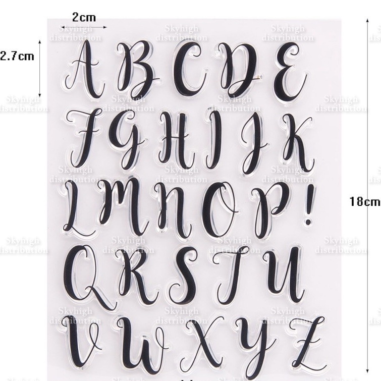 Alphabet Letter Cake Stamp Tool Calligraphy Handwriting Embosser Stamp ...