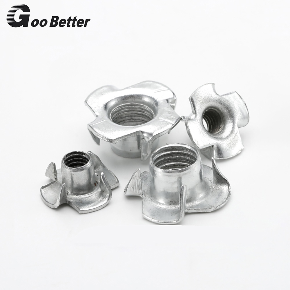 Four Pronged T Nuts Captive Threaded Inserts For Wood Furniture M3 M4
