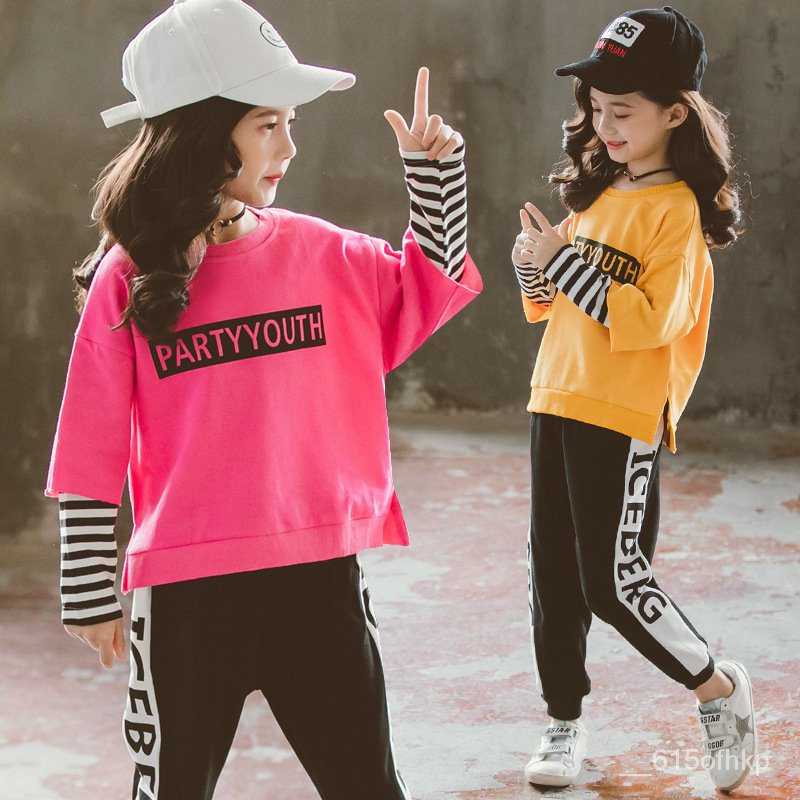 【Lowest price】Long Sleeved Casual Sports Sweater +pants Set Kids Clothing  Girls Clothing /Kids suit