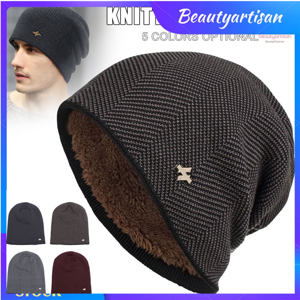 Plus Velvet Head Cap knitted Thick Windproof Warm and Comfortable Cap for Men Winter Outdoor Shopee Philippines