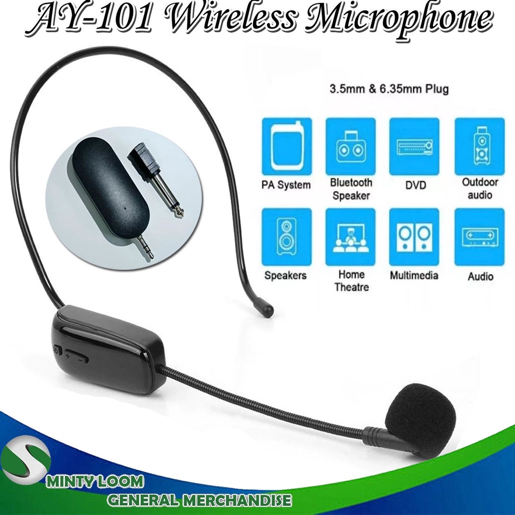 AY-101/AY-102 Handheld UHF Wireless Microphone Headset Professional ...