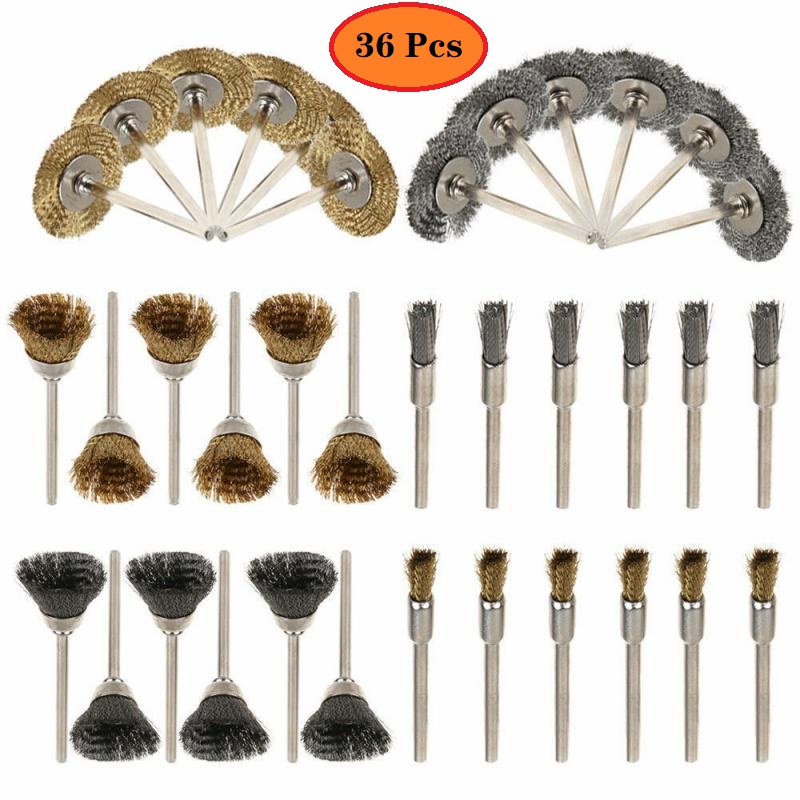 Drill Brush BE-TOOL Wire Brushes, Steel Wire Brush Steel Wire Brush Polishing Wheels Set Kit For Rotary Tool Brosse Pour Perceuse - Foto 3