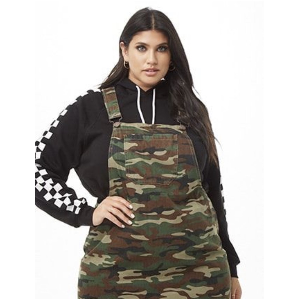 F21 Forever21 Forever 21 Jumper Skirt Overall Camo Army Plus size Shopee Philippines