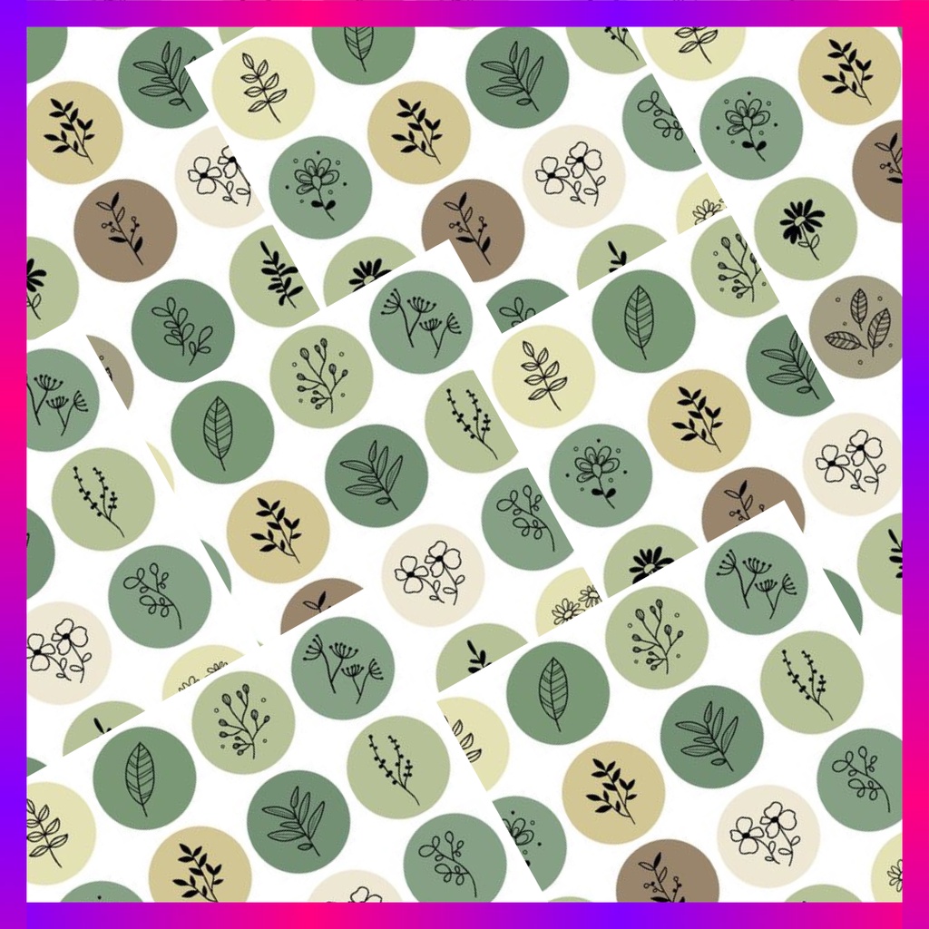 VNP 54pcs Botanical Lineart Stickers Green Palette Leaves Stickers ...