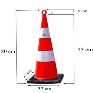 HITAM Traffic Cone With Hole 70cm Black Base | Shopee Philippines