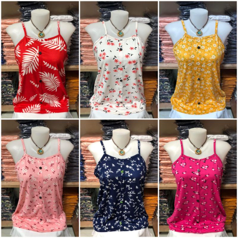 Mae Sleeveless with Front Button Tops (fit upto Large) | Shopee Philippines
