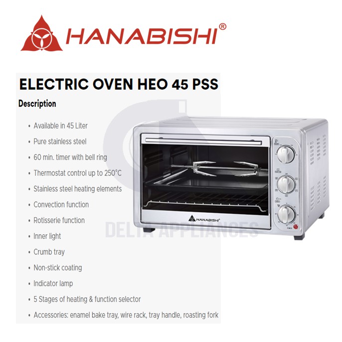 Hanabishi Electric Oven 45L HEO 45PSS Shopee Philippines