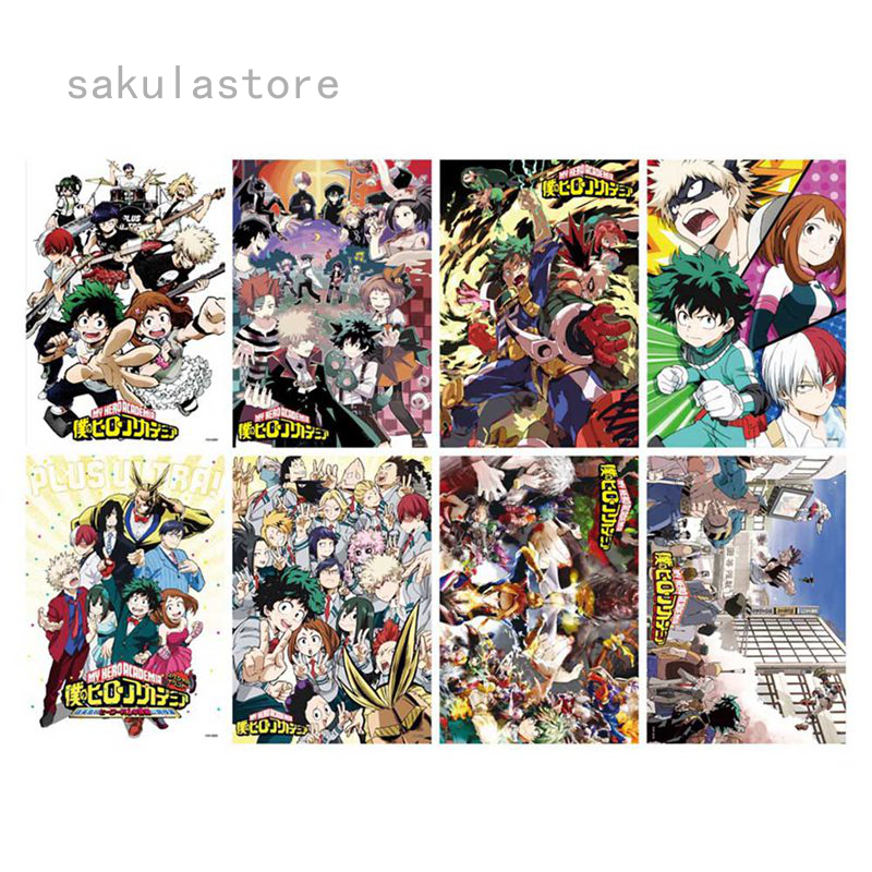 8pcs Anime Boku no hero academia Poster My Hero Academia Wall Scroll