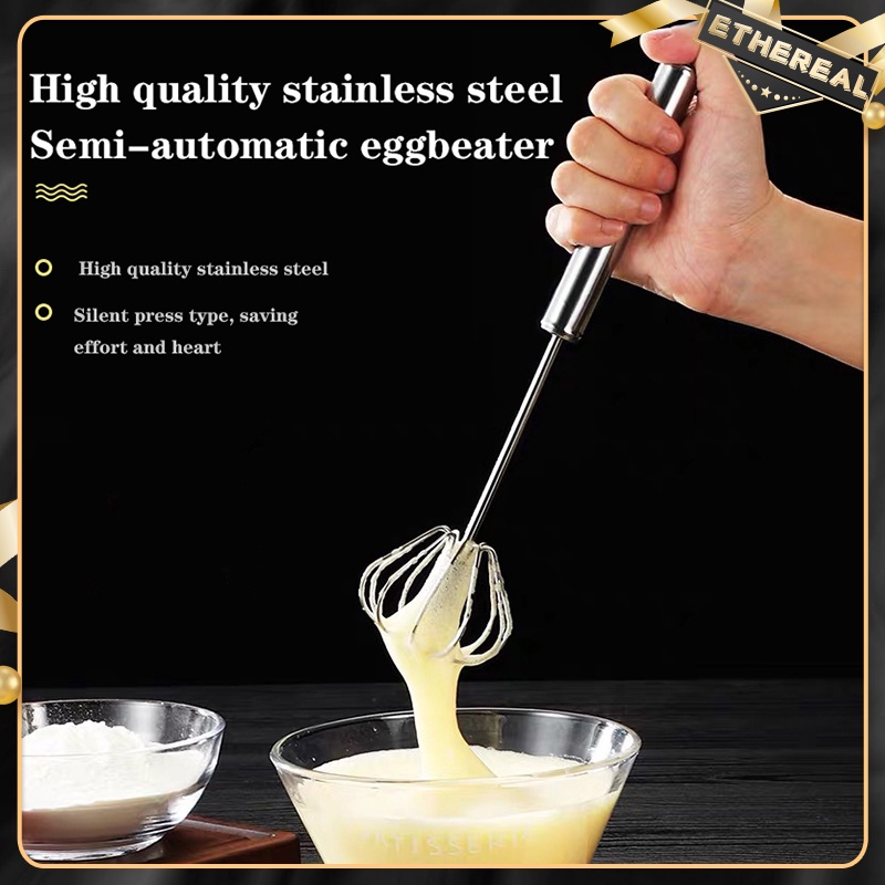 Mga gamit sa kusinaSemi Automatic Egg Beater Manual Hand Mixer Stainless Steel Whisk Mixer Egg