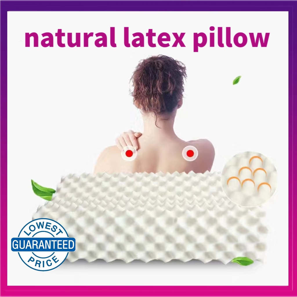 Massaging Natural Thailand Ventilated Latex Foam Pillow / Removable