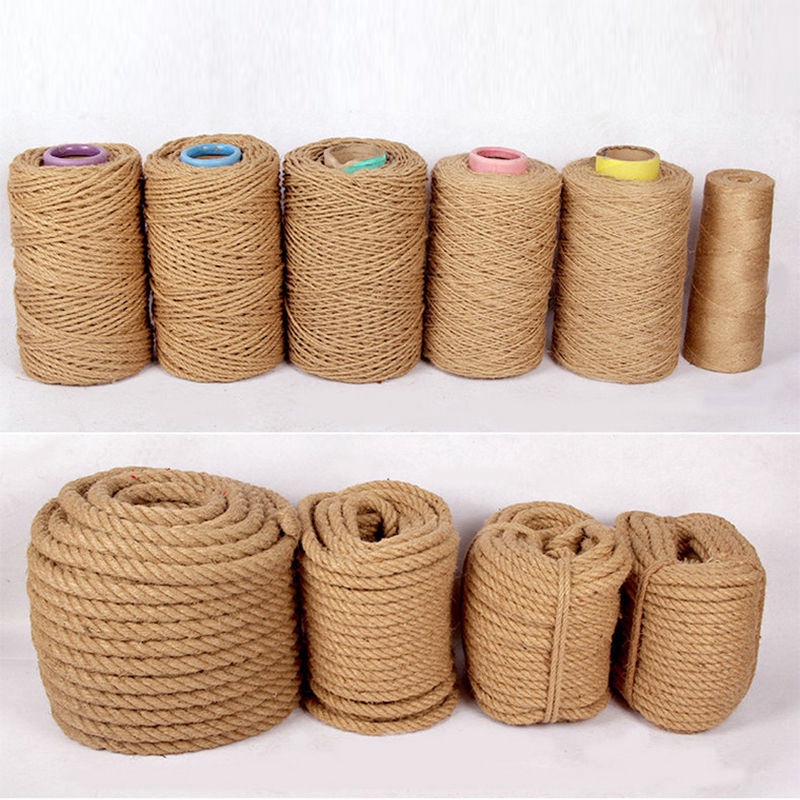 50m DIY Cat Scratcher Rope Jute Rope Twisted Sisal Rope Replacement Cat ...