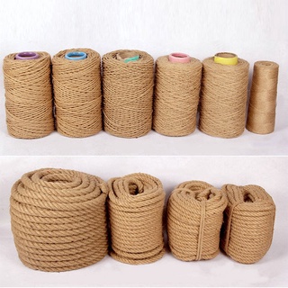 4mm-10mmDiy natural jute fabric rope roll hemp twisted rope lace rope Diy  basket craft cat pet scratches handmade decoration