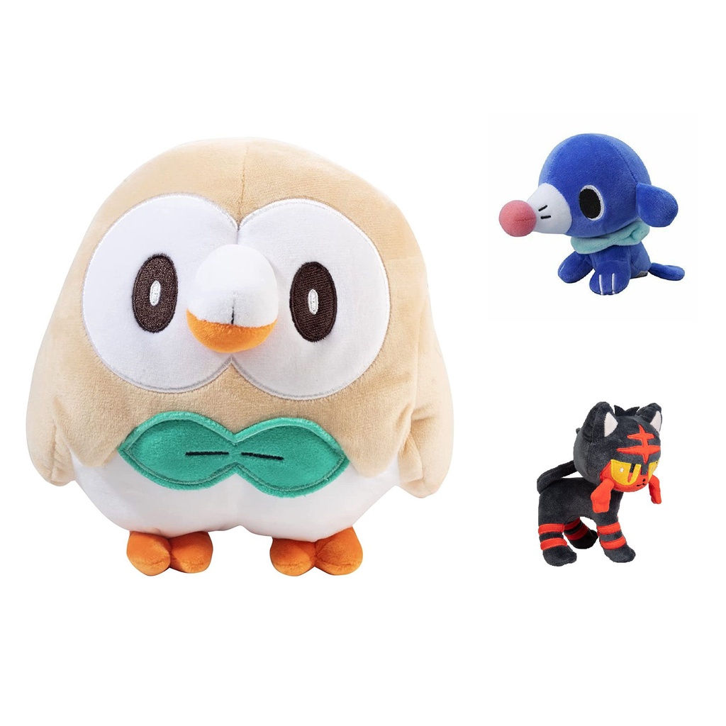 10" Pokemon Rowlet Litten Popplio Soft Plush Toy Doll Pocket Monster ...