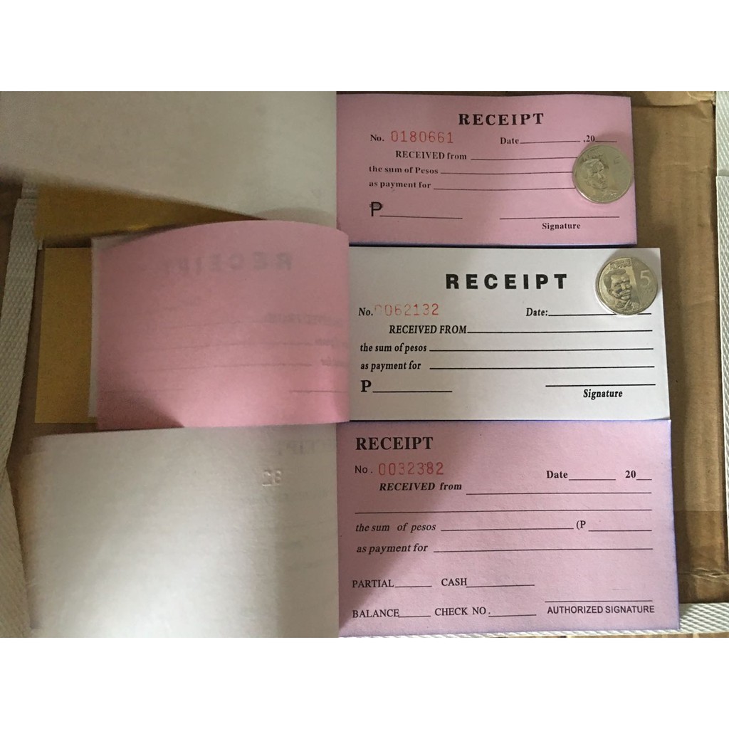 Receipt Resibo (Three size) Carbon paper temporary receipt RECEIVED ...
