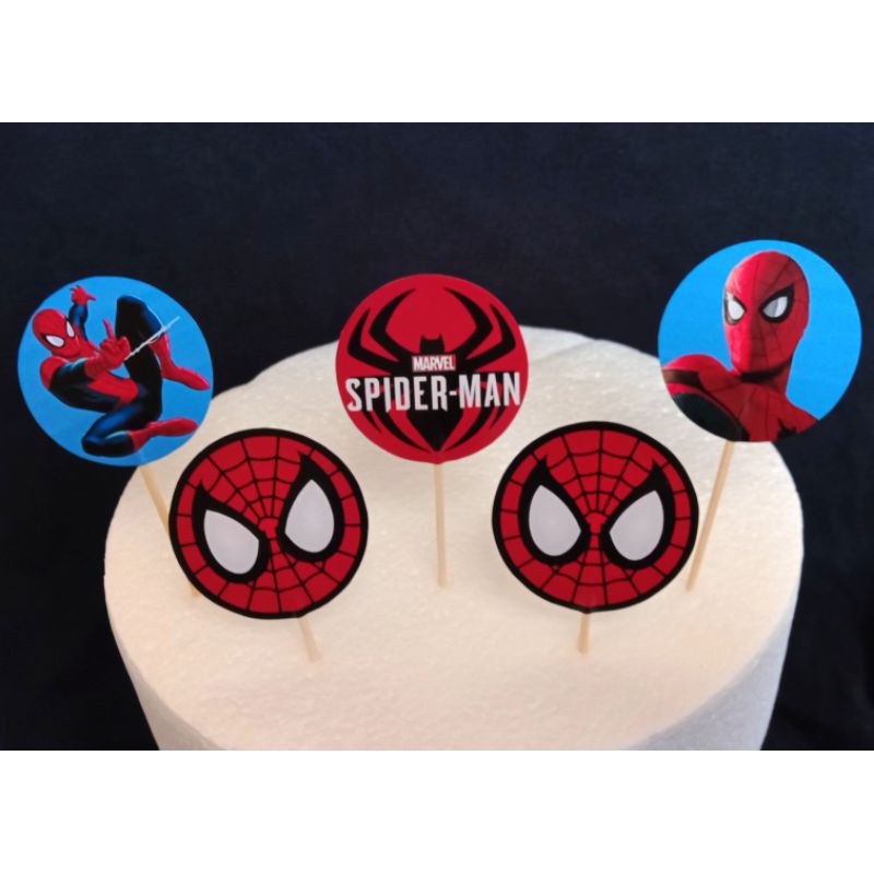 Spiderman cupcakes topper (12pcs/pack) Shopee Philippines
