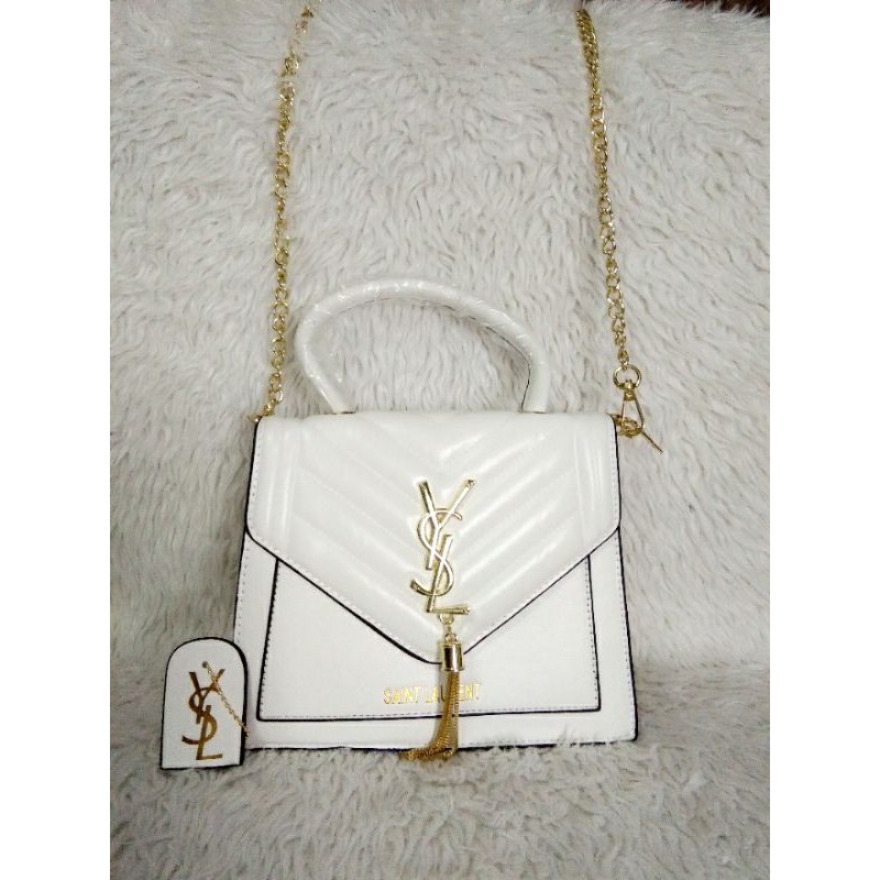 Ysl white sling bag original onhand