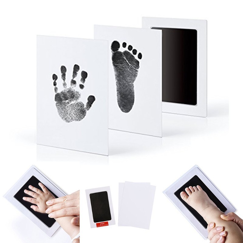 Baby Footprint Ink Pad, Baby Ink Pad Lasting Memories With Paper For Pets  Red Ink 