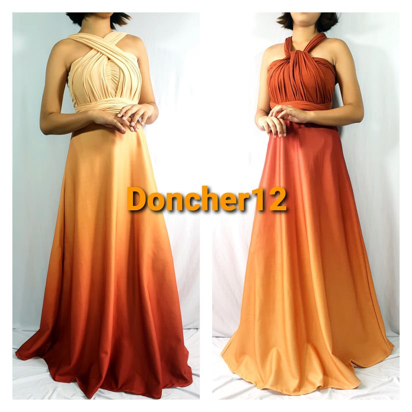 INFINITY DRESS OMBRE COLOR RUSTY MOCHA SMALL TO LARGE DONCHER12 Shopee Philippines