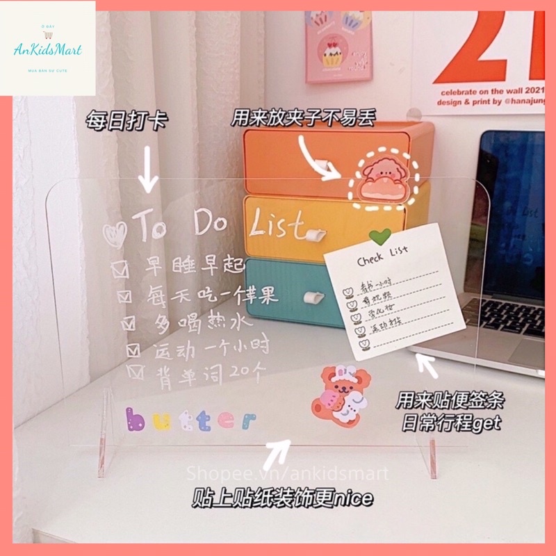 Transparent acrylic notepad with pen (available) | Shopee Philippines