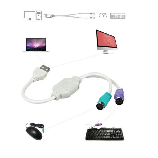 USB to PS/2 / PS2 Keyboard mouse adapter Converter Cable | Shopee ...