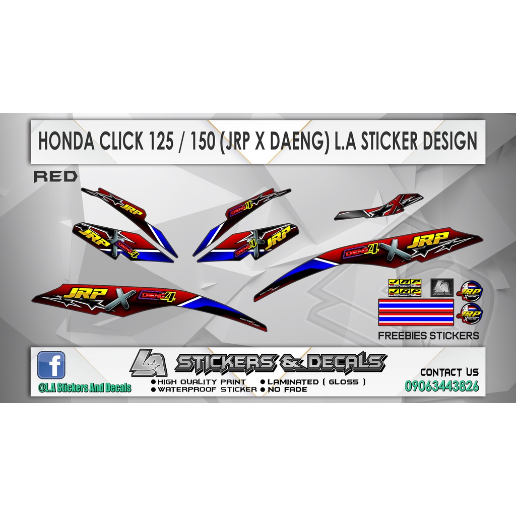 honda click v2 jrp x daeng decals design with freebies | Shopee Philippines